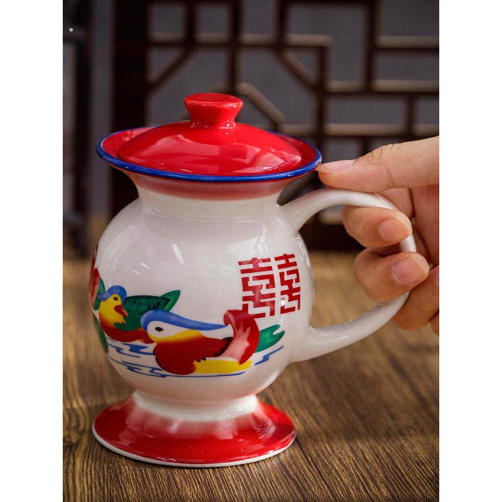 痰盂水杯网红夜壶茶杯搞笑小便池茶壶怀旧老式小便池搪瓷马桶杯