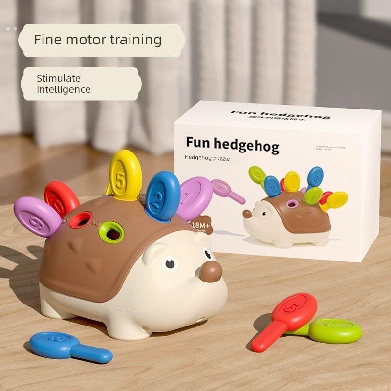 宝宝手眼协调锻炼玩具1一2岁婴儿早教益智玩具拼插小刺猬拔拔乐