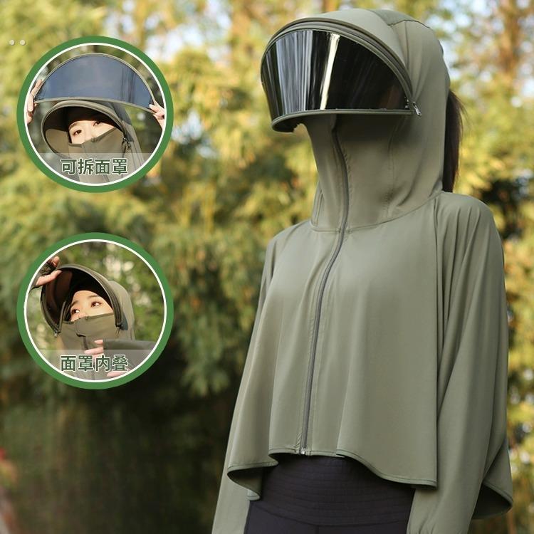 防晒帽子女夏季防紫外线遮脸护颈防晒面罩骑电动车学车太阳遮阳帽