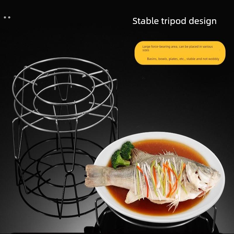 不锈钢加厚脚圆形蒸菜架子不烫隔热架隔水蒸架饭店家用多功能蒸屉