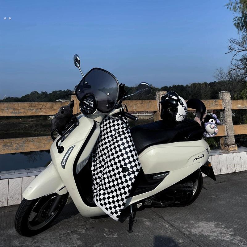 摩托车挡风被冬季棋盘格分体式加绒加厚适用于踏板本田NS125LA