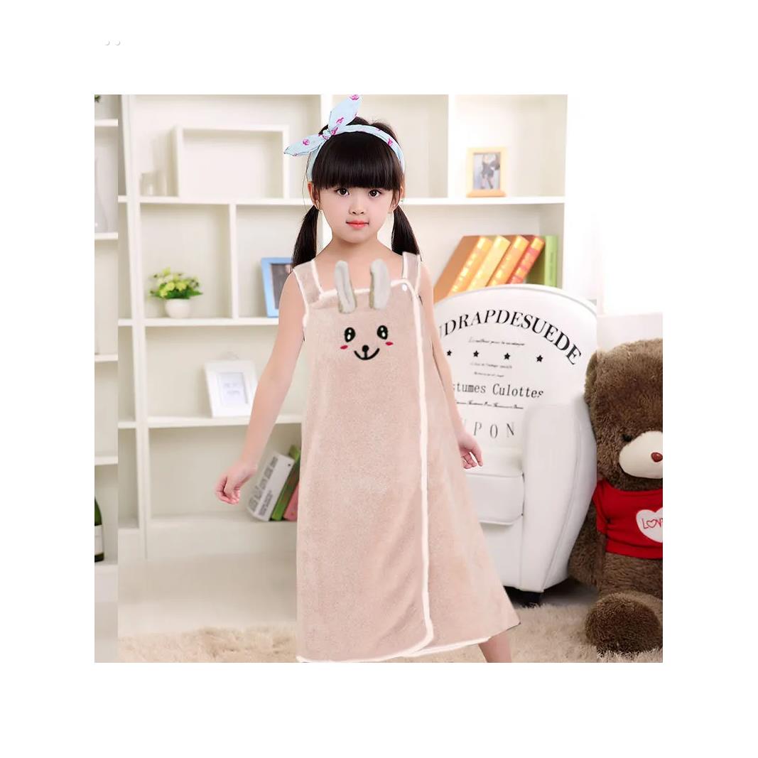 儿童浴巾浴裙小孩中大童可穿浴袍3-15岁比纯棉吸水柔软不掉毛洗澡