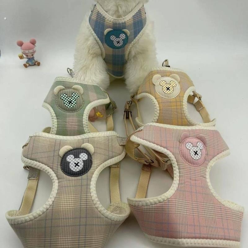 质感超好加粗狗狗背心式牵引绳 家用宠物外出调节胸背式牵引绳