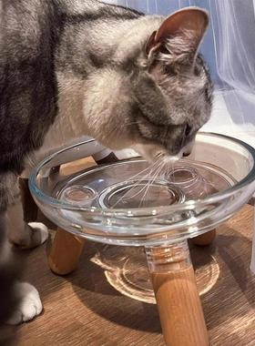Inherent同款塑料猫碗狗碗不易打翻增高架保护颈椎喝水大口径狗盆