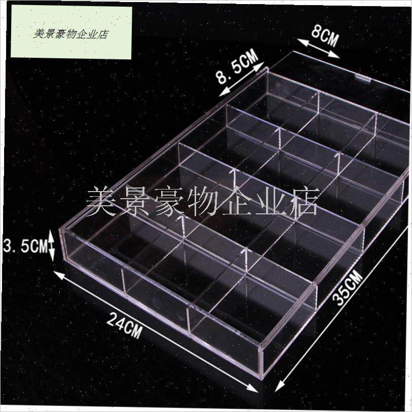 透明亚克力多格j收纳展示珠宝首饰盒散珠配件佛珠手串手链储物盒.