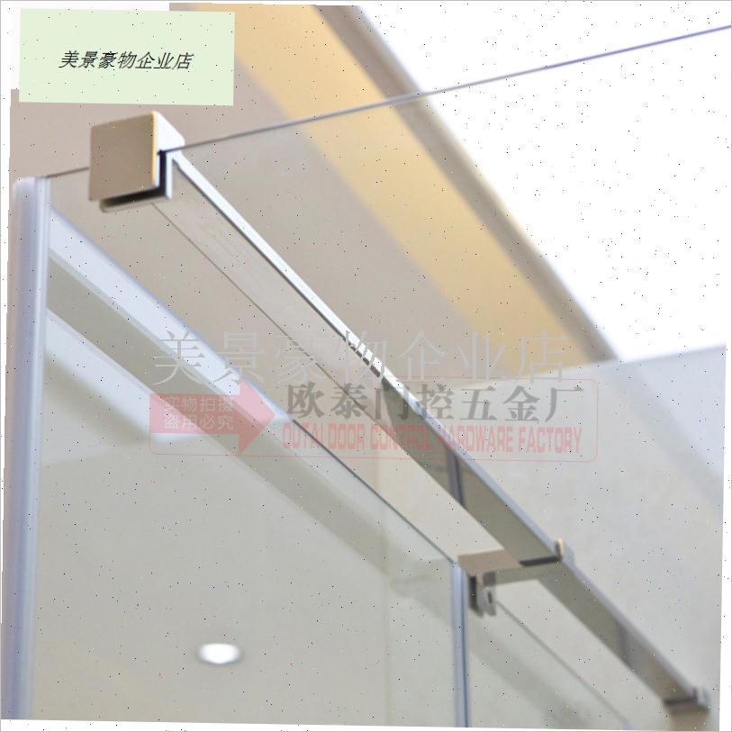 304不锈钢90度卫生间浴室玻璃门固定杆L方管配件淋浴房拉杆支撑.