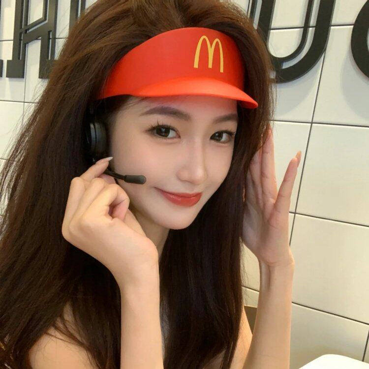 麦当劳收银员对讲机帽子男女通用儿童成人自拍装饰道具高颜值帽子