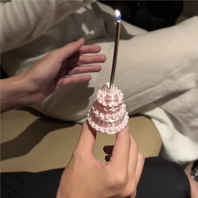 【好梦幻的生日礼物】蛋糕戒指蜡烛许愿装饰3D打印丝绸感浪漫道具