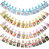 周岁生日布置一周岁照片夹30拉派对纪念照片1st墙16th2nd旗