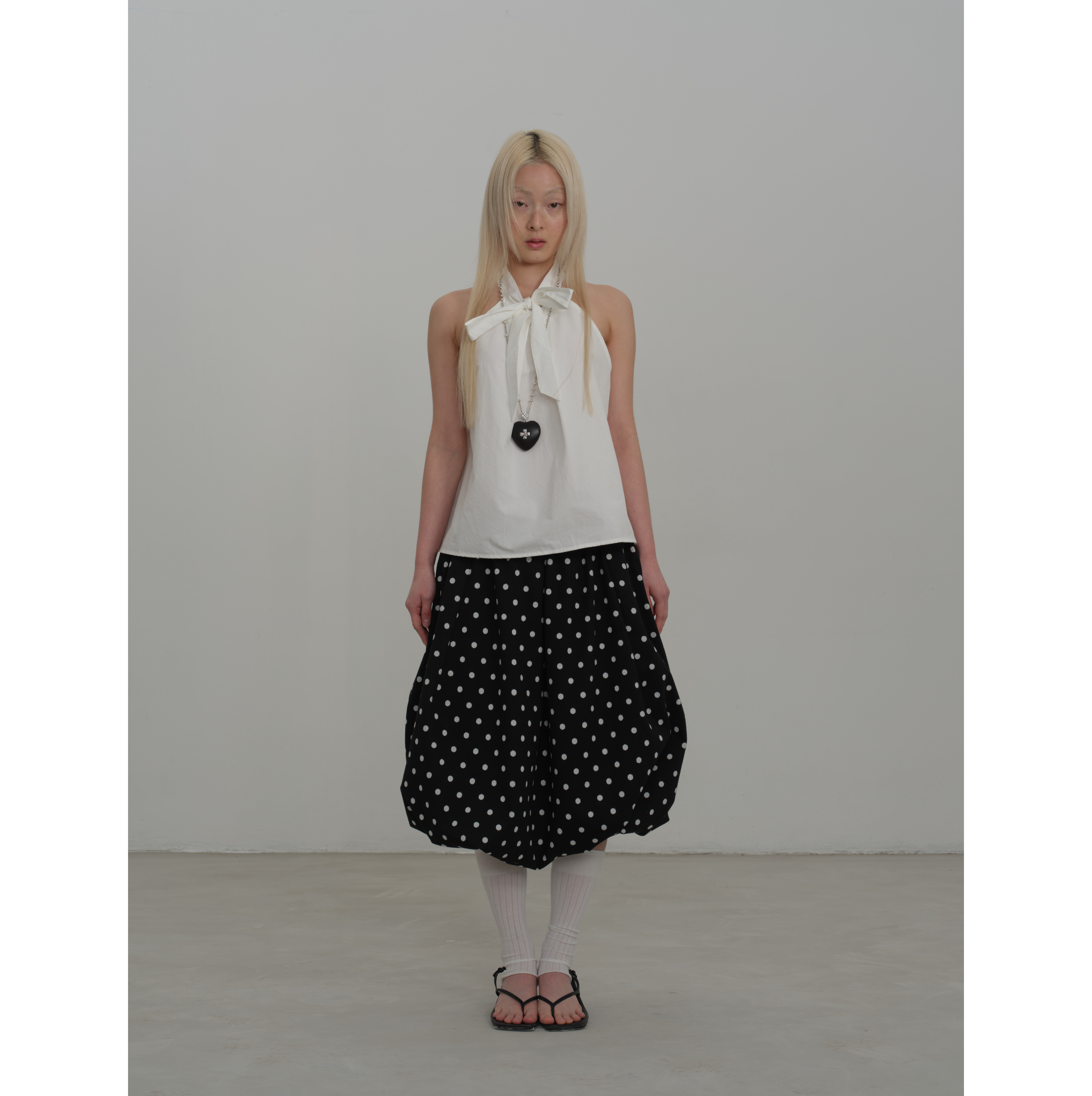 Rebornique 韩系复古波点裙装半裙 怪诞学院风花苞裙蓬蓬半身裙女