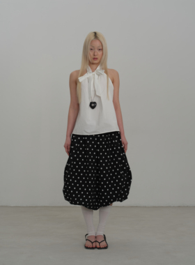 Rebornique 韩系复古波点裙装半裙 怪诞学院风花苞裙蓬蓬半身裙女