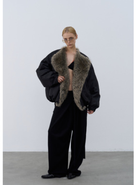 Rebornique 设计感斜门襟绑带西裤 垂坠宽松显瘦阔腿裤休闲长裤女