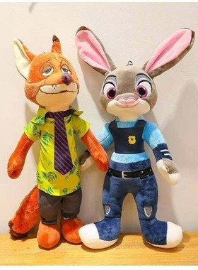 兔朱迪狐尼克Zootopia疯狂动物城2毛绒玩具兔子狐狸甜蜜cp玩偶