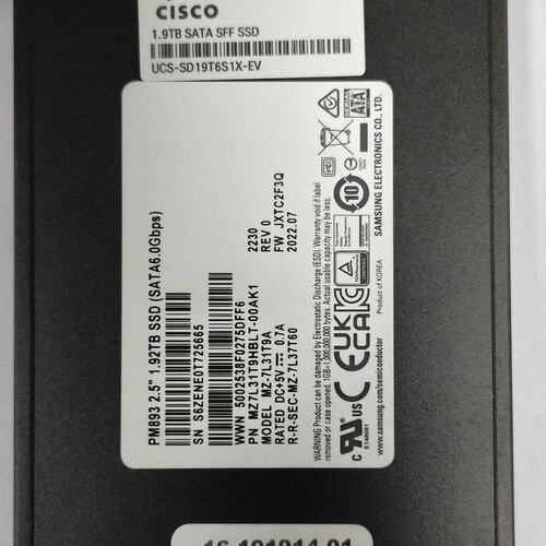 1.92T SATA 6G UCS-SD19T6S1X-EV MZ7L31T9HBLT 服务器PM893议价