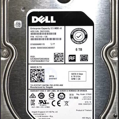YXTWT 6T 硬盘SATA 7.2K3.5寸 企业级 ST6000NM0115议价
