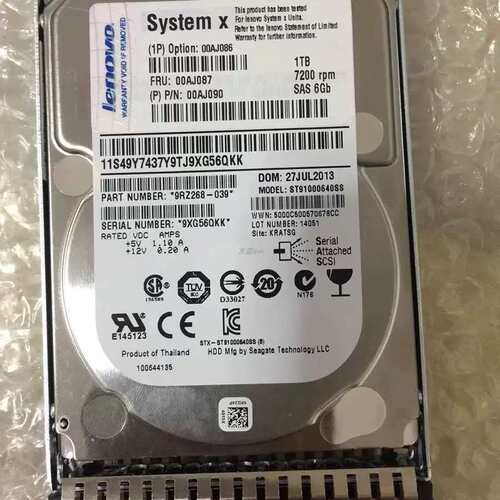 服务器硬盘 1TB 7.2K SAS 2.5 00AJ087 00AJ086 00AJ090议价