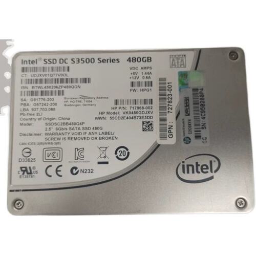 480G 6G SATA VK0480GGDJXV 717968 S3500 2.5 服务器议价