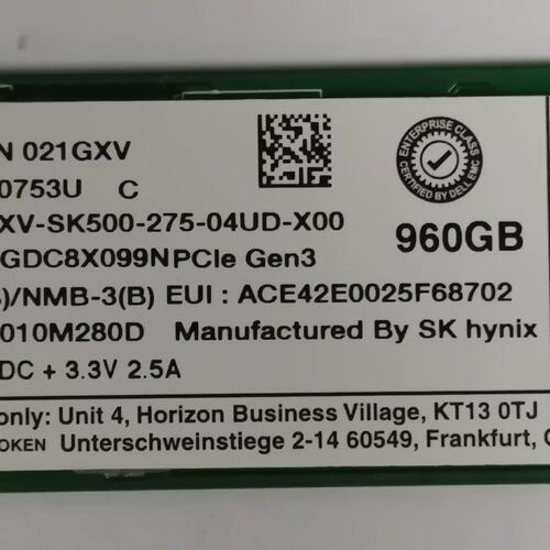 EMC 960G M.2 NVME 021GXV HFS960GDC8X099N PE8010 2280 SSD议价