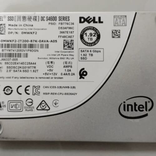 1.92T 6G SATA 0MWKF2 SSDSCKG019T7R 服务器 2.5 S4600议价