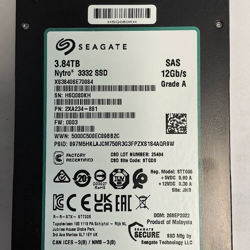 YTRO 3332 3.84T SAS XS3840SE70084 服务器SSD 提供测报 12G议价