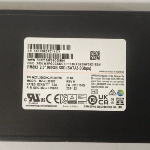 PM893 960G MZ7L3960HCJR-00B7C SATA 服务器 SSD 提供测报议价