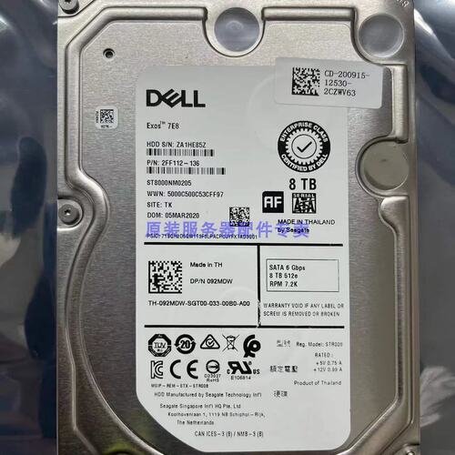 / 8T SATA 3.5 ST8000NM00205服务器硬盘 092MDW联保议价