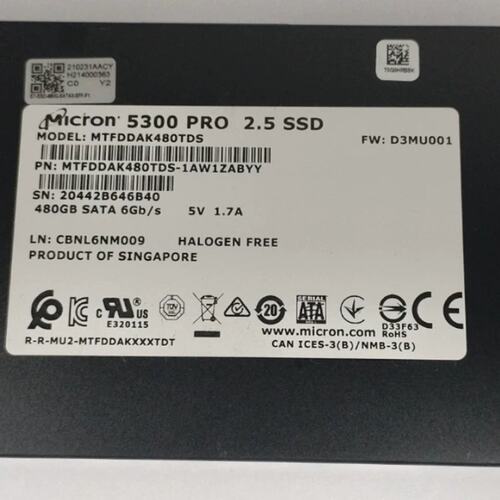 480G 6GSATA 0231AACY MTFDDAK480TDS 服务器固态SSD提供测报议价
