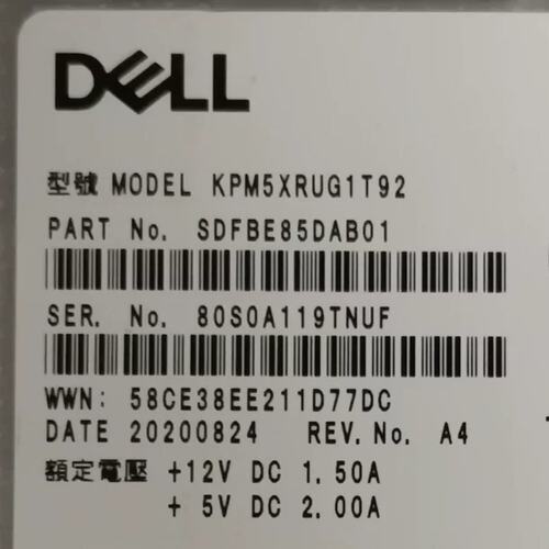 1.92T SAS 12G 0TDNP7 KPM5XRUG1T92 服务器固态SSD 512 2.5议价