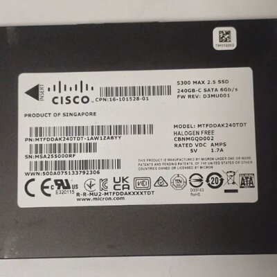 光 5300MAX 240G SATA MTFDDAK240TDT-1AW1ZYY服务器提供测报议价
