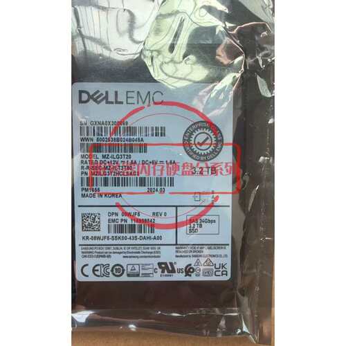 EMC PM1655 MZ-ILG3T20 固态硬盘 08WJF5 SAS 24Gbps 3.2TB议价