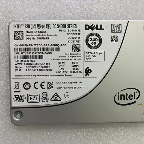 240G 6G 2.5SATA 0MFN95 SSDSCKB240G7R服务器固态硬盘S4500议价
