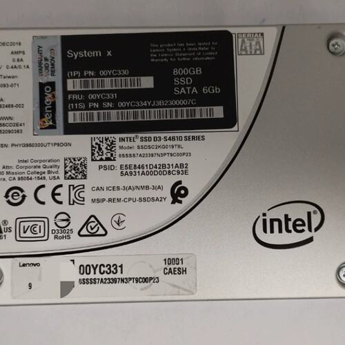 800G 6G SATA 00YC330 00YC331 服务器固态SSD 提供测报议价