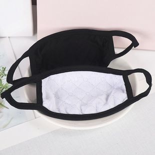 黑色纯棉口罩冬季 男女情侣口罩防尘透气加厚保暖防雾霾口罩可水洗