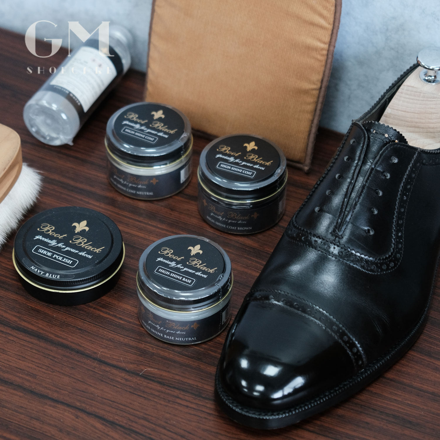 【优惠套装】光面皮镜面打蜡套餐BootBlack黑匠日本进口鞋油护理