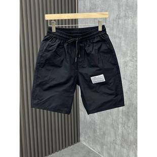 潮牌夏季 痞帅多口袋速干面料中裤 时尚 百搭黑色男款 休闲短裤 代购