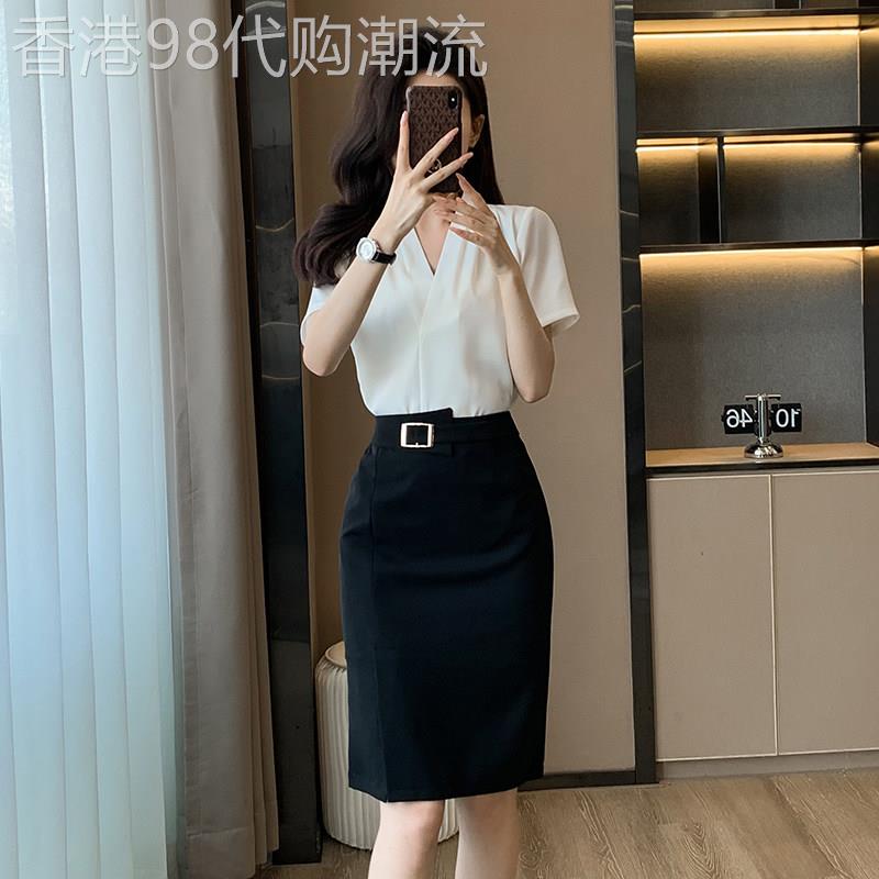 2026新款白色短袖职业装女夏季通勤气质套裙工作服ol风衬衫半身裙
