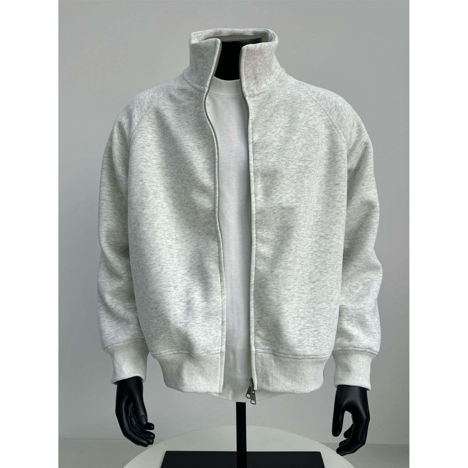 重磅400G开衫卫衣男女款2025新款春秋宽松美式休闲双拉炼立领外套