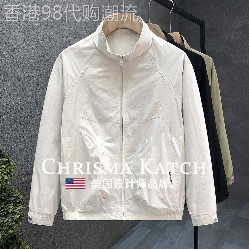 出口美国Chrisma Katch~日常穿搭米色夹克外套男春秋款薄款