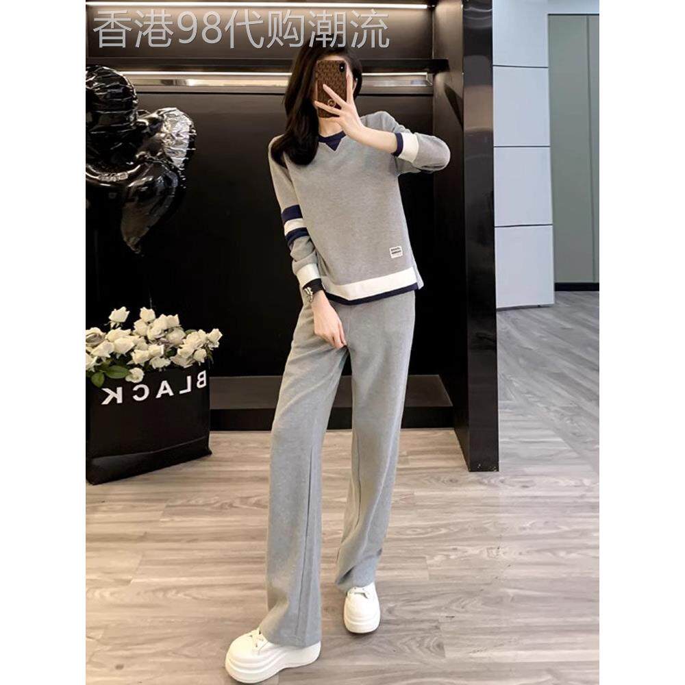 休闲运动套装女2025春秋冬新款时尚高级感灰色网红洋气卫衣阔腿裤