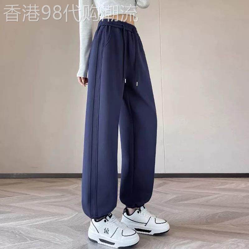 胖MM显瘦束脚卫裤女2026宽松显瘦休闲秋季加绒小个子大码运动长裤