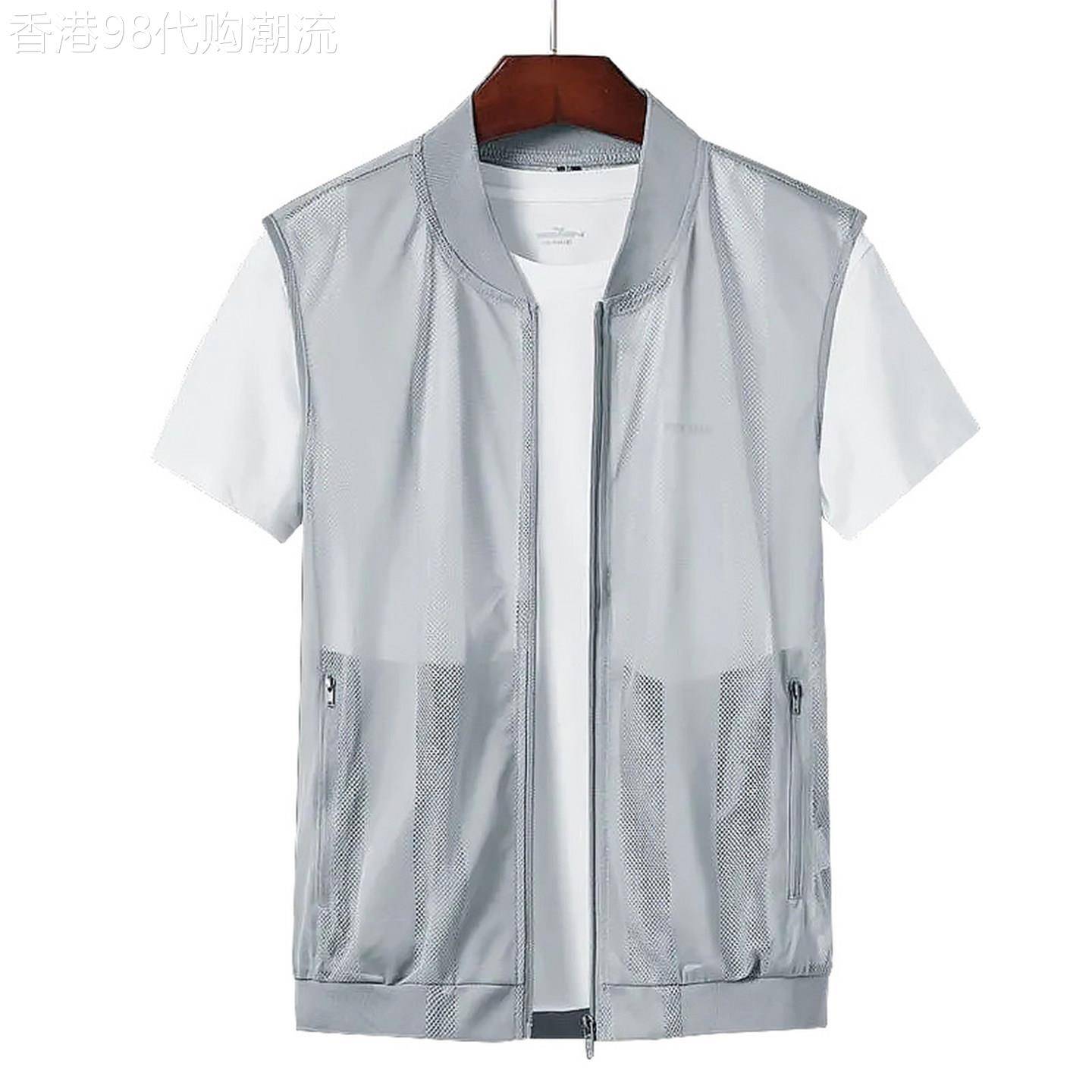 MK正品轻薄透气马甲男夏季2026款高端镂空大尺码多口袋男士坎肩背