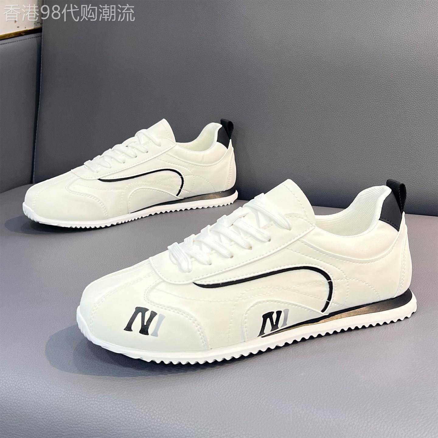 2026夏季新款透气男鞋男士简约小白鞋时尚百搭厚底轻便休闲阿甘鞋