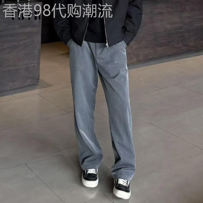 休闲裤男士春秋季潮牌宽松纯色直筒西装裤子潮流百搭阔腿运动长裤
