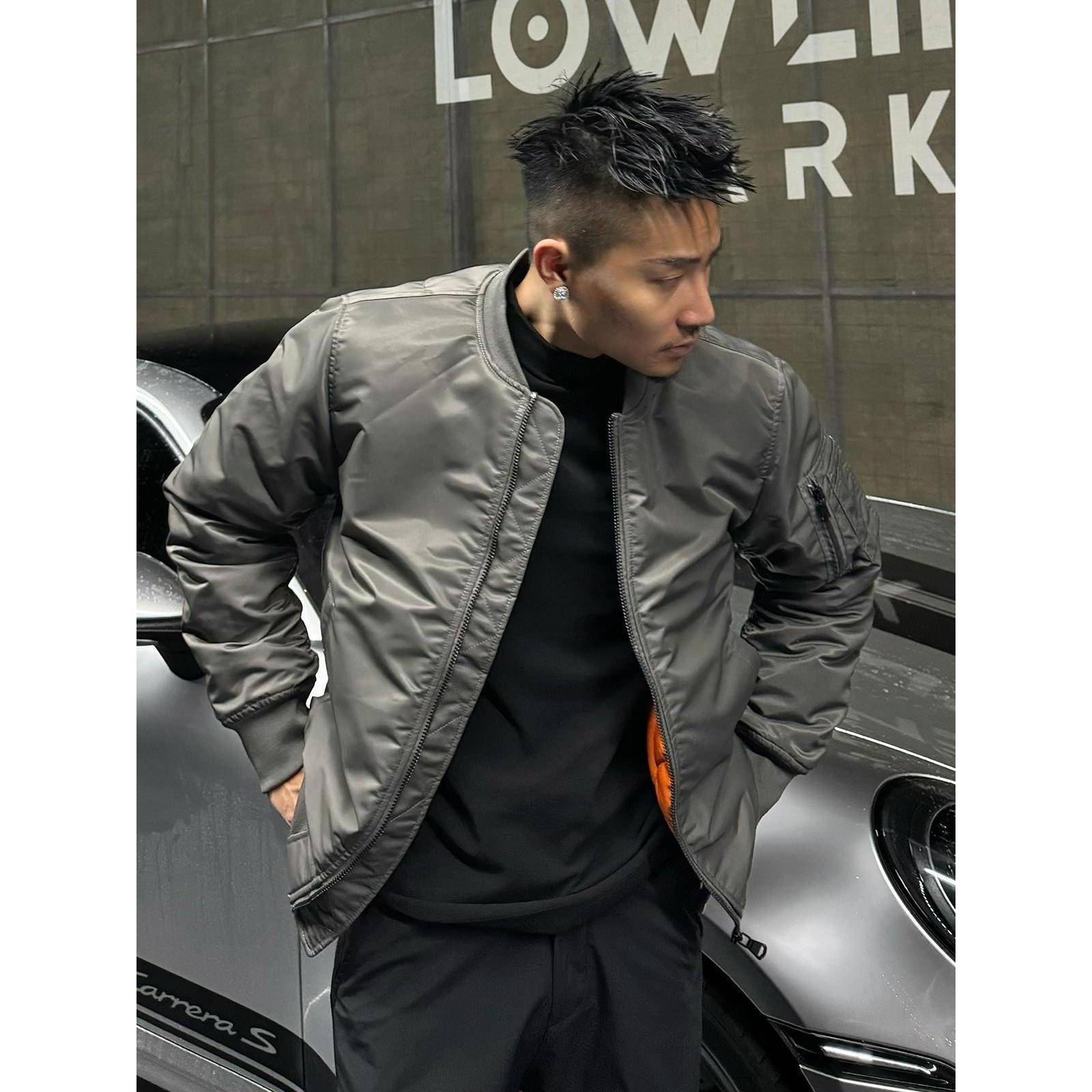 it neith BIAS潮牌痞帅高级感飞行夹克男立领棒球服外套短款上衣