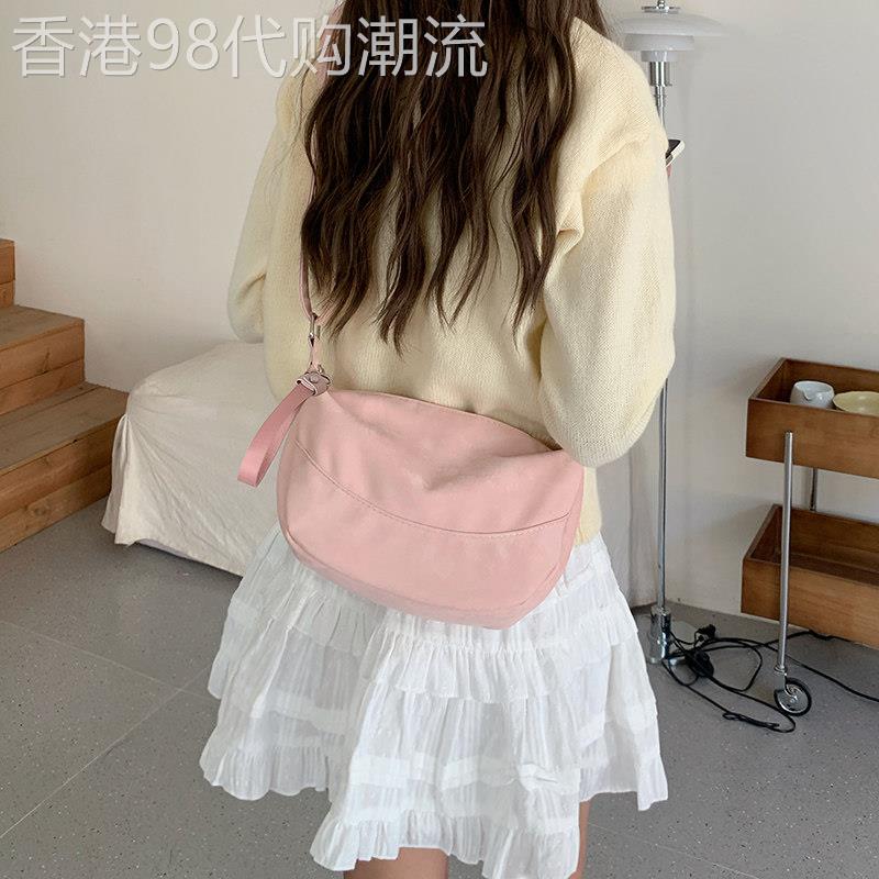轻奢时尚腋下包女2025新款百搭单肩斜挎包韩版ins同款粉色水饺包