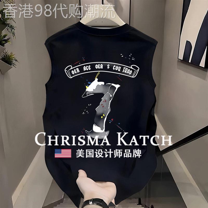 出口美国Chrisma Katch~夏季新款男生宽松无袖透气休闲篮球健身