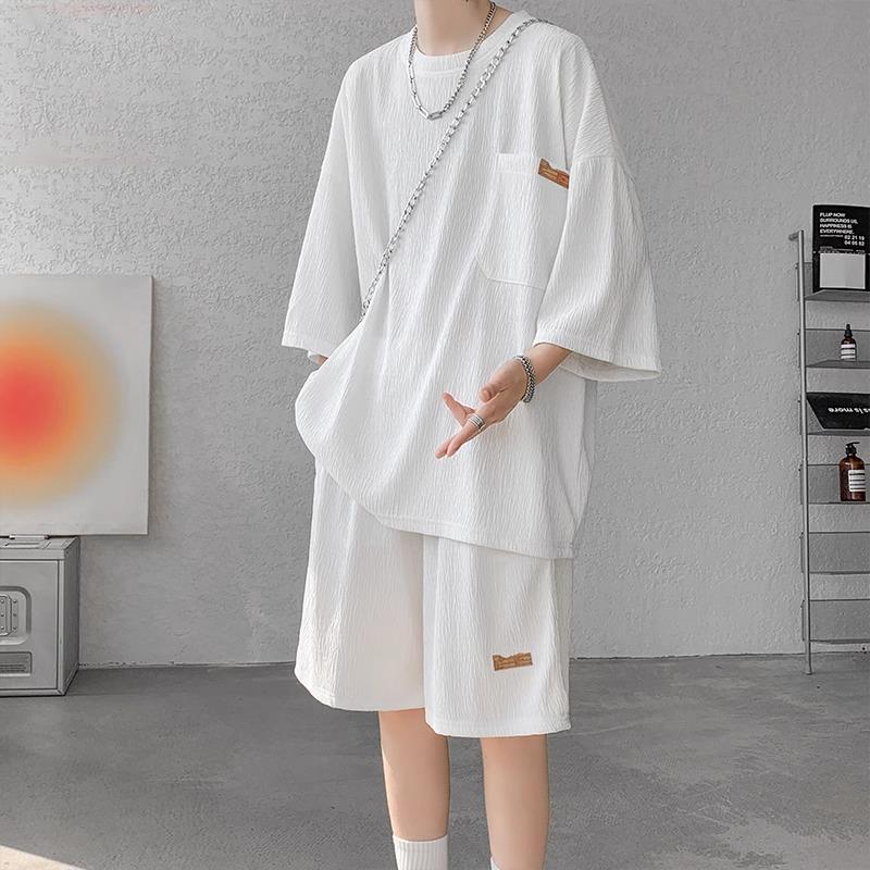 高端可外穿家居服男款夏季夏天莫代尔短袖短裤纯棉绸睡衣套装高档