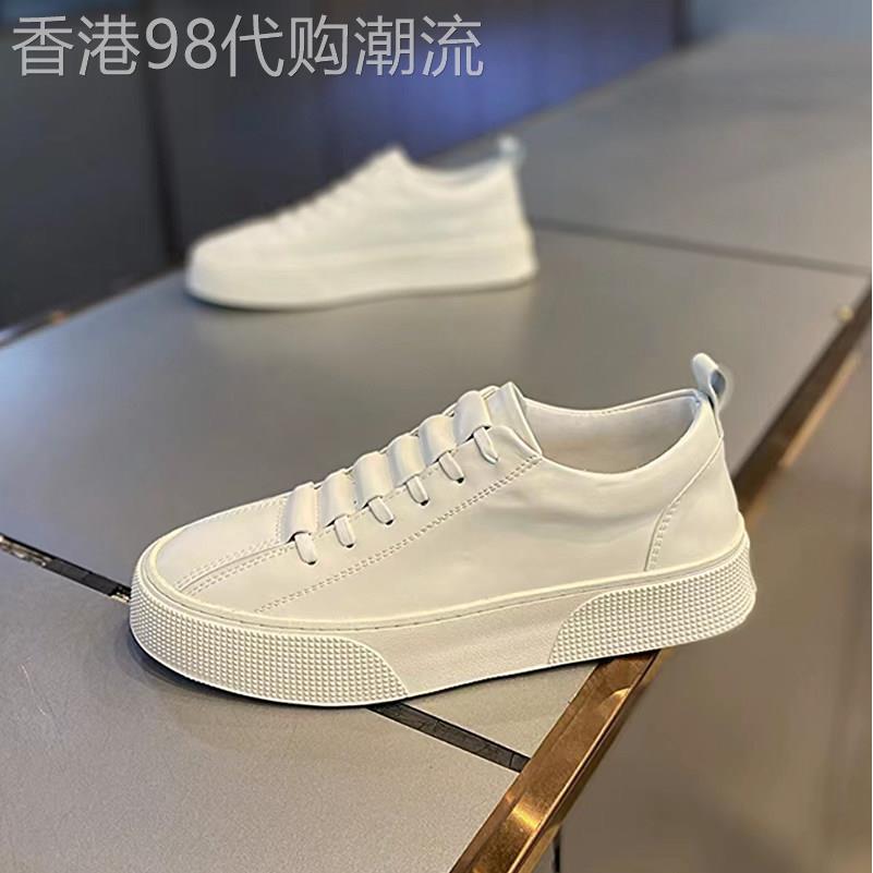 香港trbottom品牌Itun7G真皮鞋男式白皮鞋男式休闲鞋男式厚底拖鞋