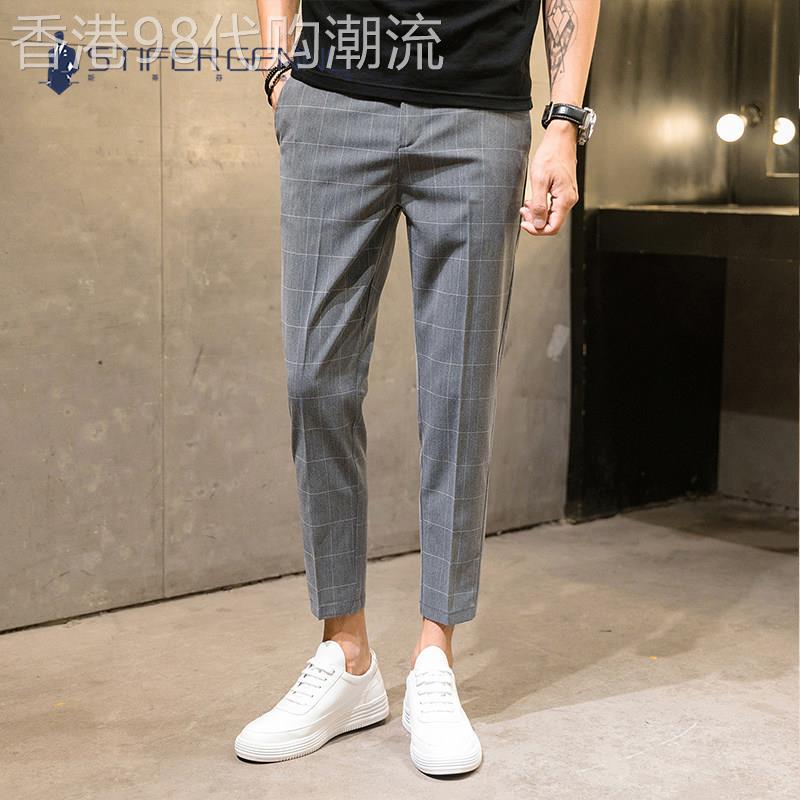 STIFER GENNE格子九分西裤男夏季工装休闲裤男士宽松薄款裤子百搭