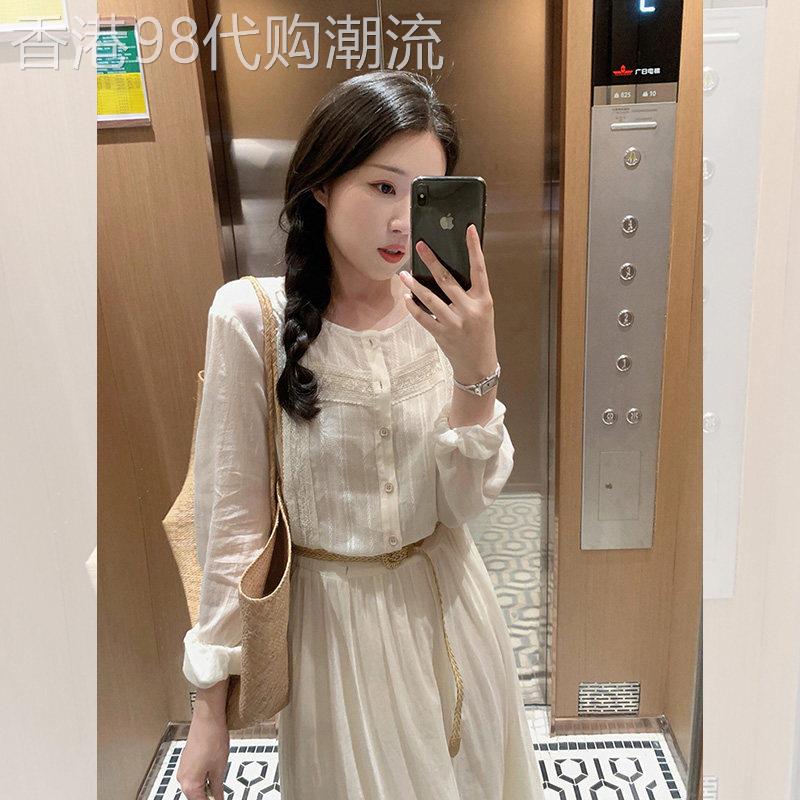 法式温柔风白色雪纺连衣裙女2026春季高级感女神范仙气收腰长裙子